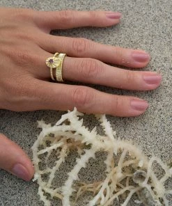 Zoe and Morgan Kina Stacker Ring Gold with Pink Tourmaline