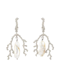 Zoe and Morgan Mutiara Pearl Silver Earrings