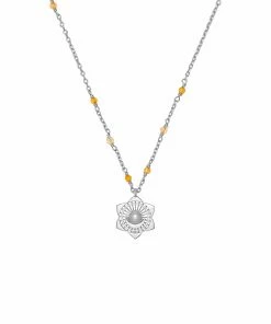 Zoe and Morgan Carnelian Sacral Mala Silver Chakra Necklace