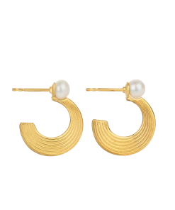 Zoe and Morgan Delphina Gold Pearl Hoop