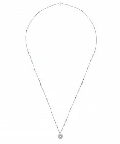 Zoe and Morgan Amethyst Crown Chakra Mala Silver Chakra Necklace