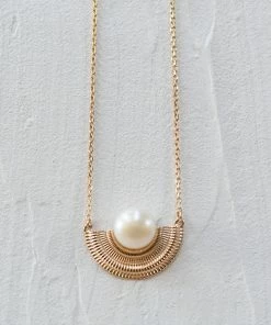 Zoe and Morgan Adella Gold and Pearl Necklace.