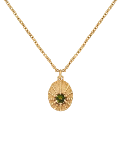 Zoe and Morgan Kina Chrome Diopside Necklace Gold