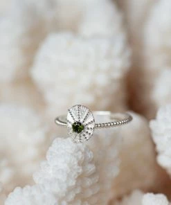 Zoe and Morgan Kina Stacker Ring Silver and Chrome Diopside