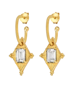 Zoe and Morgan Anastasia Gold Earrings with White Topaz 6 Zoe and Morgan Anastasia Gold Earrings with White Topaz