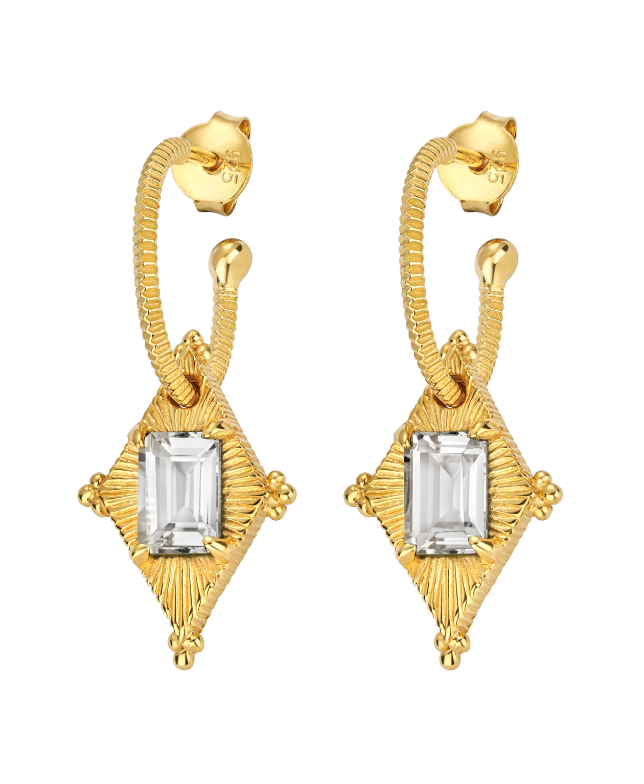 Zoe and Morgan Anastasia Gold Earrings with White Topaz 3 Zoe and Morgan Anastasia Gold Earrings with White Topaz