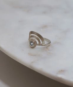Zoe and Morgan Silver With Blue Topaz Golden Hour Ring