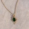 Zoe and Morgan Anastasia Necklace gold with Chrome Diopside