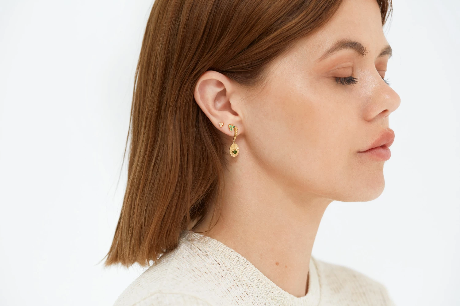 Zoe and Morgan Kina Gold and Chrome Diopside Earrings 4 Zoe and Morgan Kina Gold and Chrome Diopside Earrings