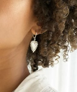 Zoe and Morgan Heart Rays Earrings Silver