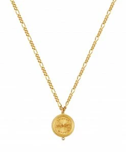 Zoe and Morgan Wisdom Necklace Gold with White Zircon