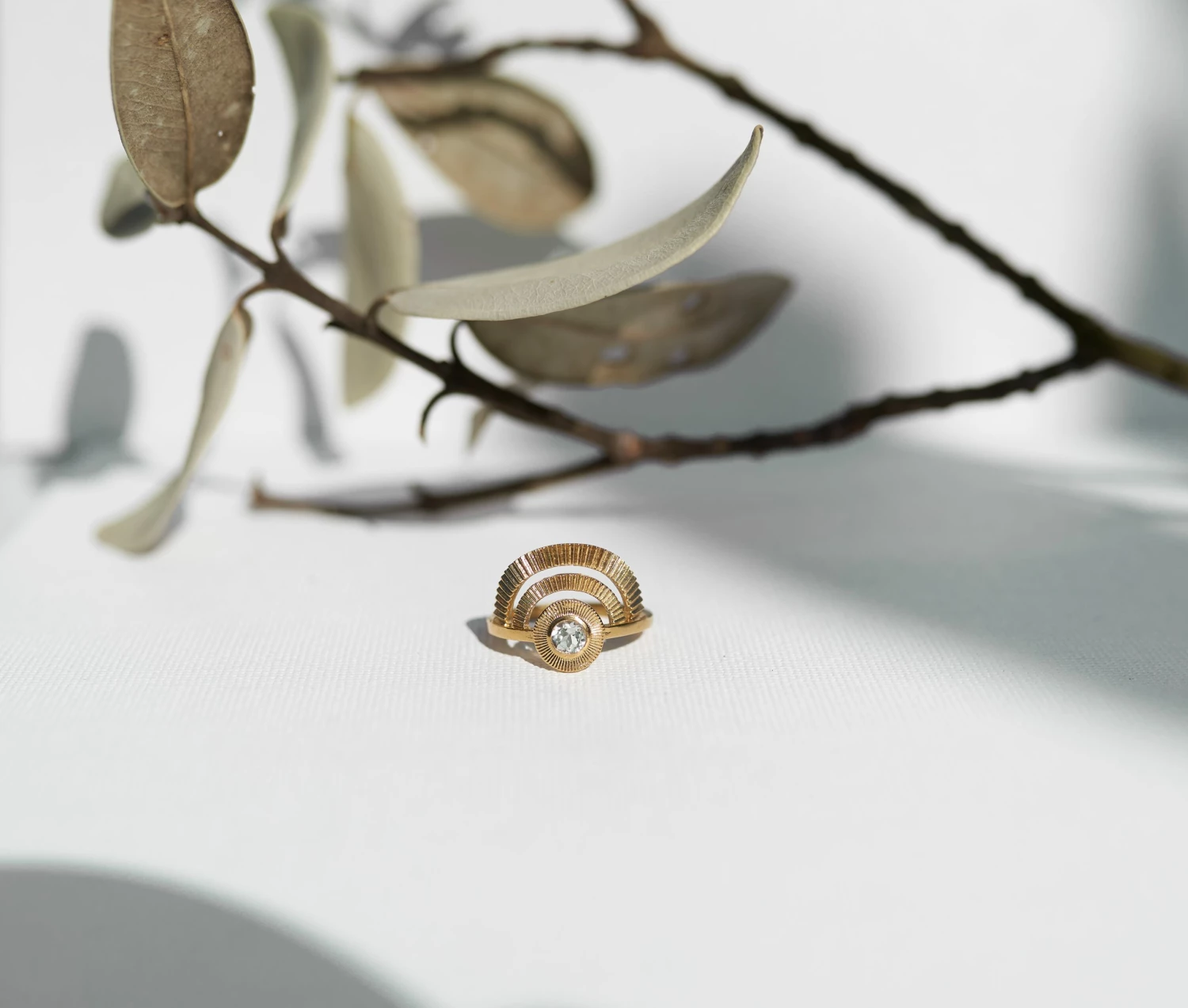 Zoe and Morgan Gold With White Zircon Golden Hour Ring 2 Zoe and Morgan Gold With White Zircon Golden Hour Ring