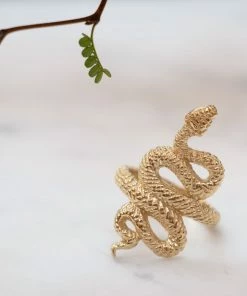 Zoe and Morgan Kundalini Snake Gold Ring