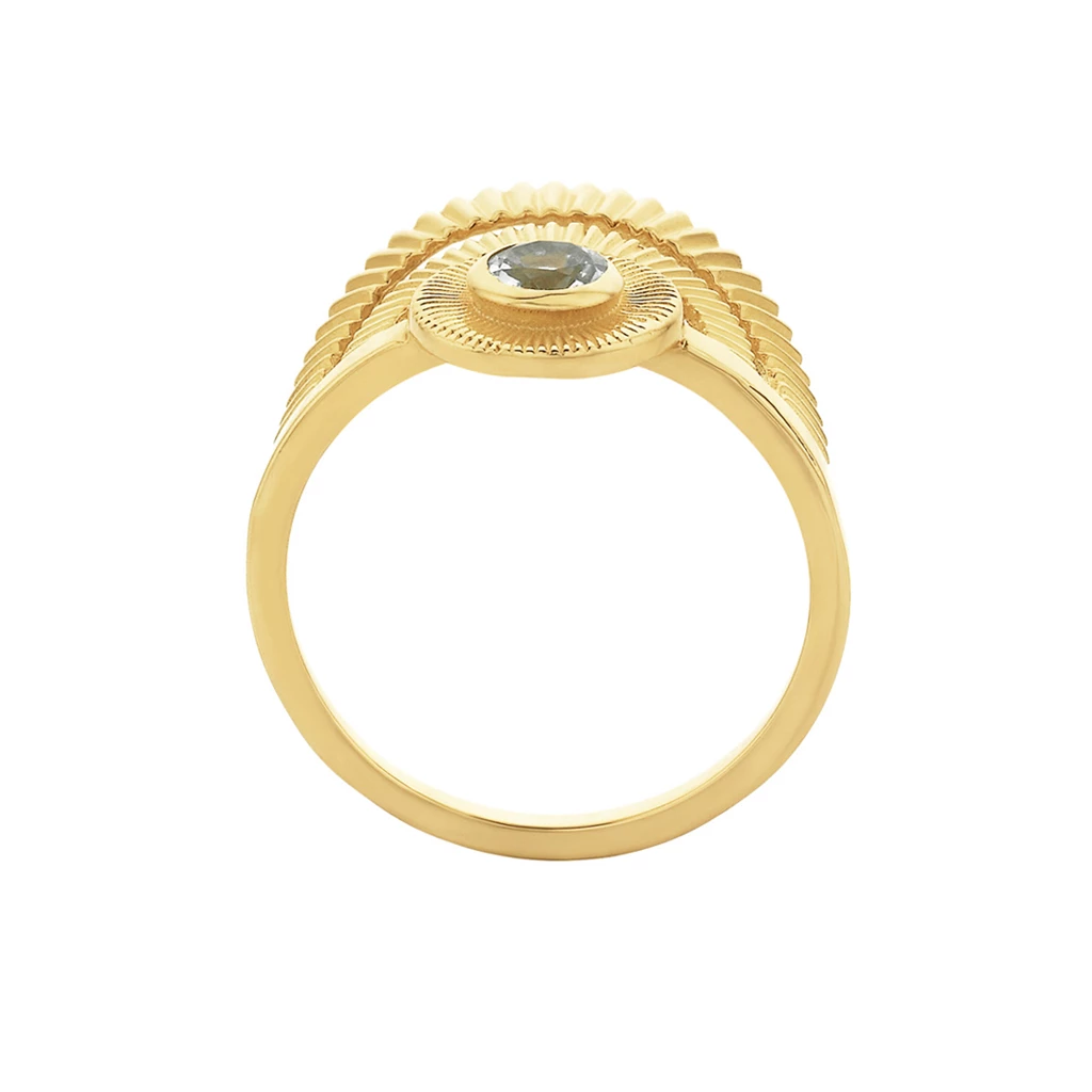 Zoe and Morgan Gold With White Zircon Golden Hour Ring 6 Zoe and Morgan Gold With White Zircon Golden Hour Ring