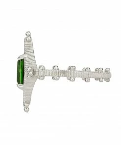 Zoe and Morgan Anastasia Ring Silver with Chrome Diopside