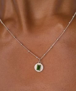 Zoe and Morgan Vera Necklace Silver with Chrome Diopside