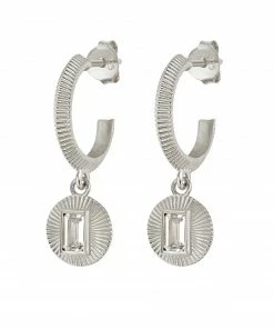 Zoe and Morgan Vera Earrings Silver with White Topaz 8 Zoe and Morgan Vera Earrings Silver with White Topaz