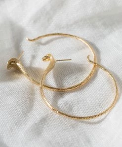 Zoe and Morgan Gold Snake Hoops