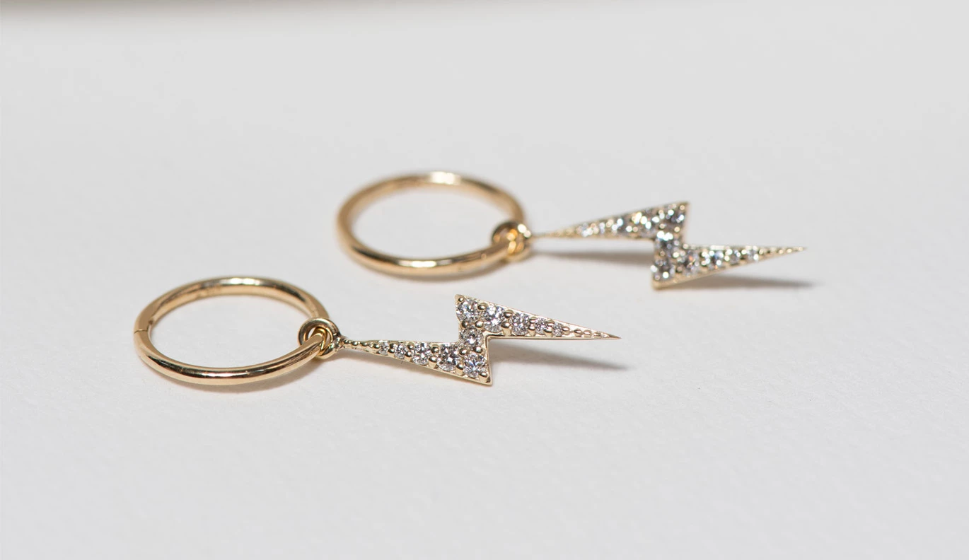 Zoe and Morgan Zap Diamond Single Hoop 1 Zoe and Morgan Zap Diamond Single Hoop