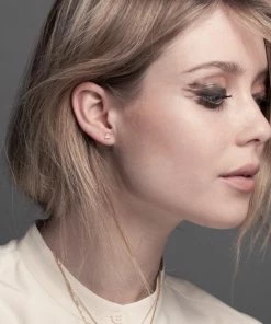 Zoe and Morgan Mini Pyramid Gold Stud Earring