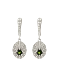 Zoe and Morgan Kina Silver and Chrome Diopside Earrings