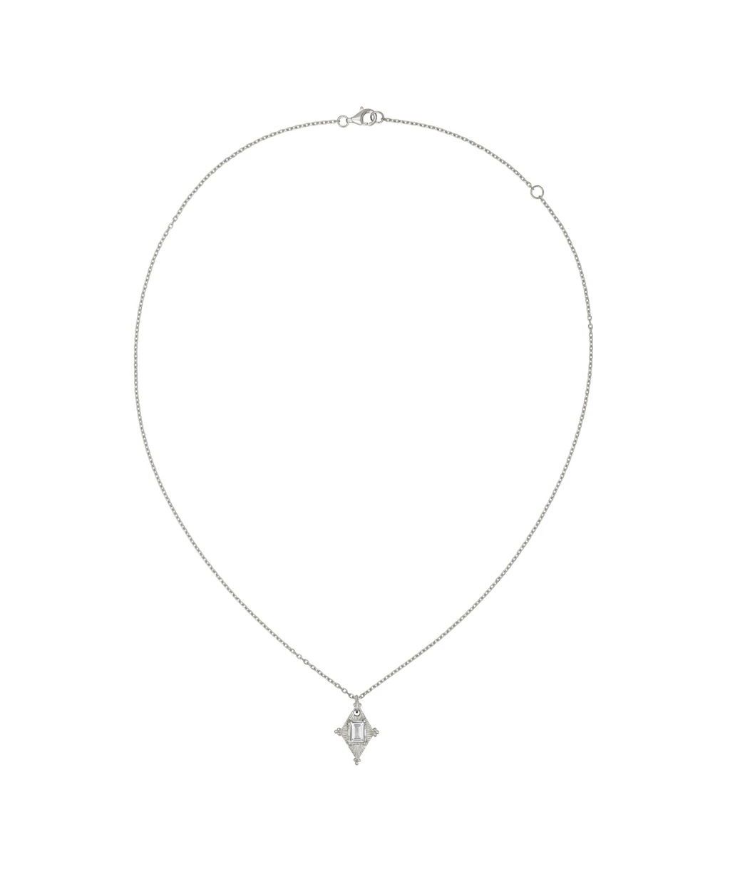 Zoe and Morgan Anastasia Necklace Silver with White Topaz 4 Zoe and Morgan Anastasia Necklace Silver with White Topaz