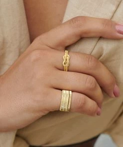 Zoe and Morgan Secure Stacker Ring Gold