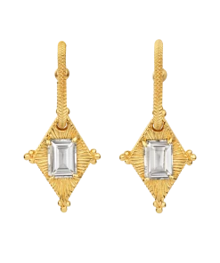 Zoe and Morgan Anastasia Gold Earrings with White Topaz