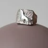 Zoe and Morgan Sterling Silver Wild Signet Mens Ring