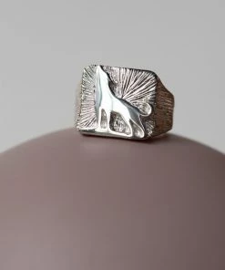 Zoe and Morgan Sterling Silver Wild Signet Mens Ring